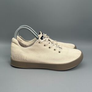 Nobull Women's 7.5 Ivory Canvas Crossfit Gym Sneakers Lace-Up Low Top Athletic